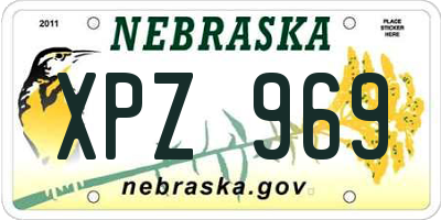 NE license plate XPZ969