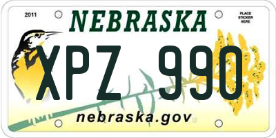 NE license plate XPZ990