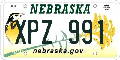 NE license plate XPZ991