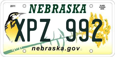 NE license plate XPZ992