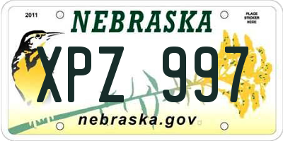 NE license plate XPZ997