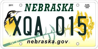 NE license plate XQA015