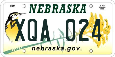 NE license plate XQA024