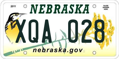NE license plate XQA028