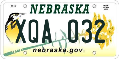 NE license plate XQA032