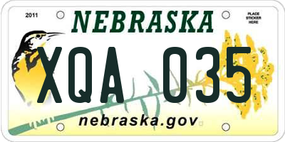 NE license plate XQA035