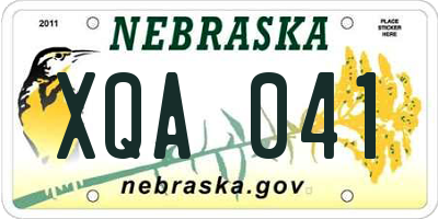 NE license plate XQA041