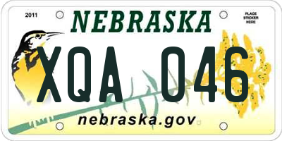 NE license plate XQA046