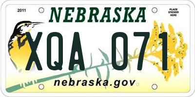 NE license plate XQA071