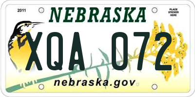 NE license plate XQA072