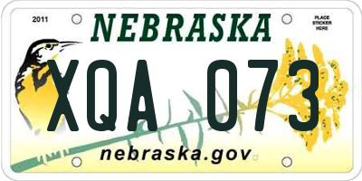 NE license plate XQA073