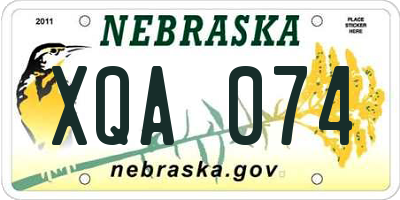 NE license plate XQA074