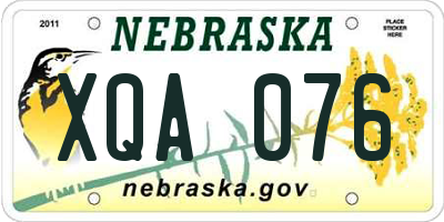 NE license plate XQA076