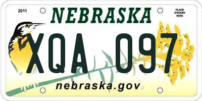 NE license plate XQA097