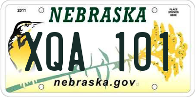 NE license plate XQA101