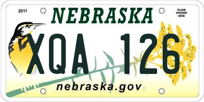 NE license plate XQA126