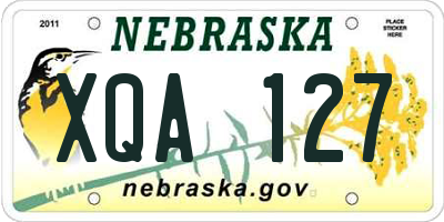NE license plate XQA127