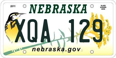 NE license plate XQA129