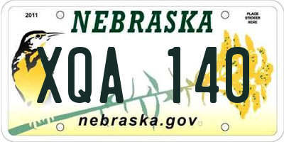 NE license plate XQA140