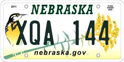 NE license plate XQA144