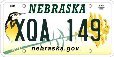 NE license plate XQA149