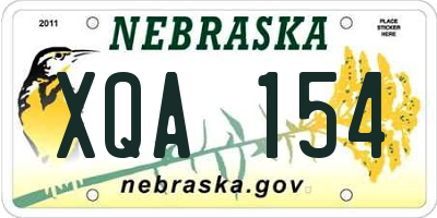 NE license plate XQA154