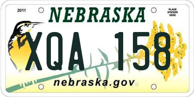 NE license plate XQA158