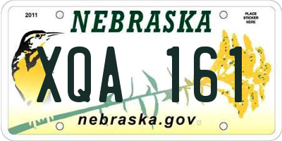 NE license plate XQA161