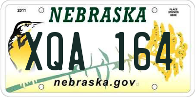 NE license plate XQA164