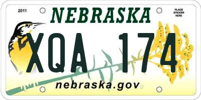 NE license plate XQA174