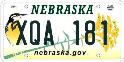 NE license plate XQA181