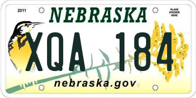 NE license plate XQA184