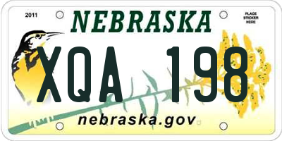 NE license plate XQA198