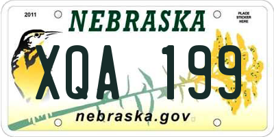 NE license plate XQA199