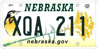 NE license plate XQA211