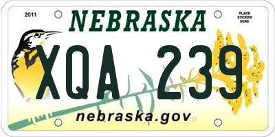 NE license plate XQA239