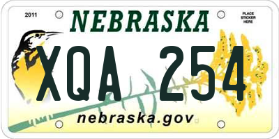NE license plate XQA254