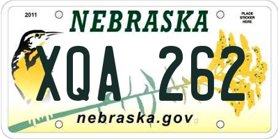 NE license plate XQA262
