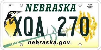 NE license plate XQA270