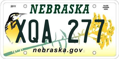 NE license plate XQA277