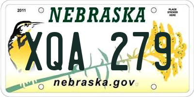 NE license plate XQA279