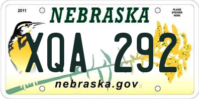 NE license plate XQA292
