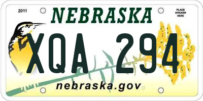 NE license plate XQA294