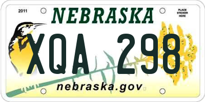 NE license plate XQA298