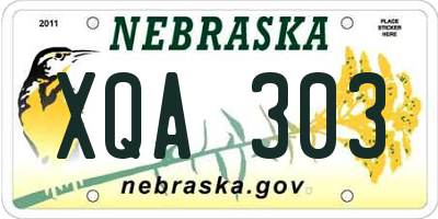 NE license plate XQA303