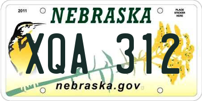 NE license plate XQA312