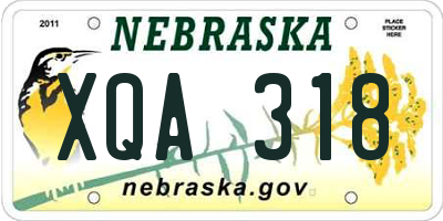 NE license plate XQA318