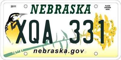 NE license plate XQA331