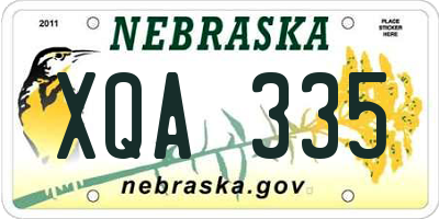 NE license plate XQA335