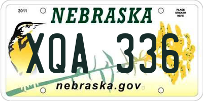 NE license plate XQA336